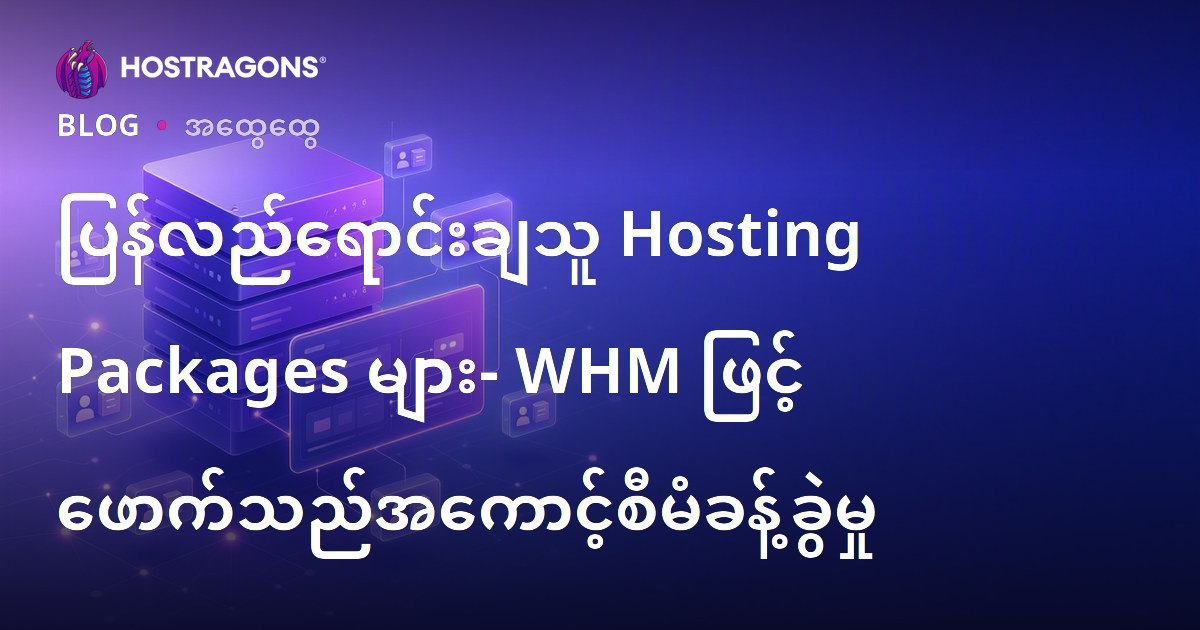ပြန်လည်ရောင်းချသူ Hosting Packages များ- WHM ဖြင့် ဖောက်သည်အကောင့်စီမံခန့်ခွဲမှု