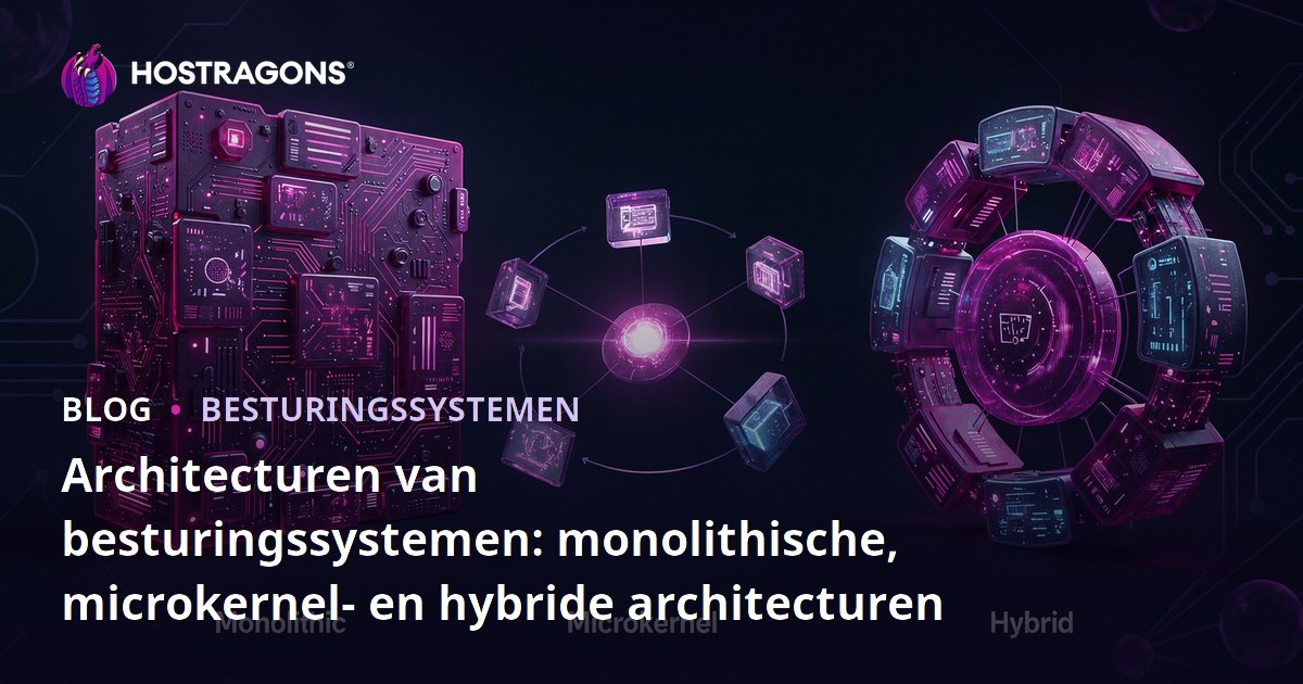 Architecturen van besturingssystemen: monolithische, microkernel- en hybride architecturen