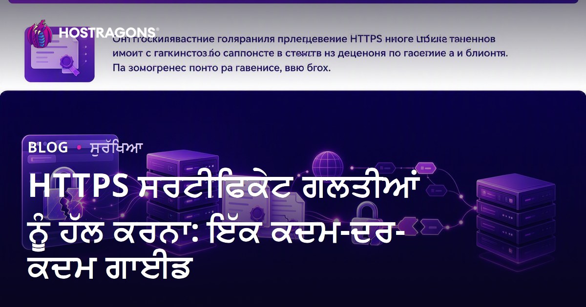 HTTPS ਸਰਟੀਫਿਕੇਟ ਗਲਤੀ ਲਈ ਟ੍ਰਬਲਸ਼ੂਟਿੰਗ: ਪੰਜਾਬੀ ਗਾਈਡ