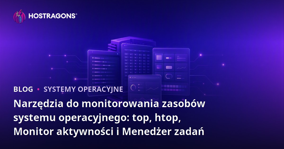 Narzędzia do monitorowania zasobów systemu operacyjnego: top, htop, Monitor aktywności i Menedżer zadań
