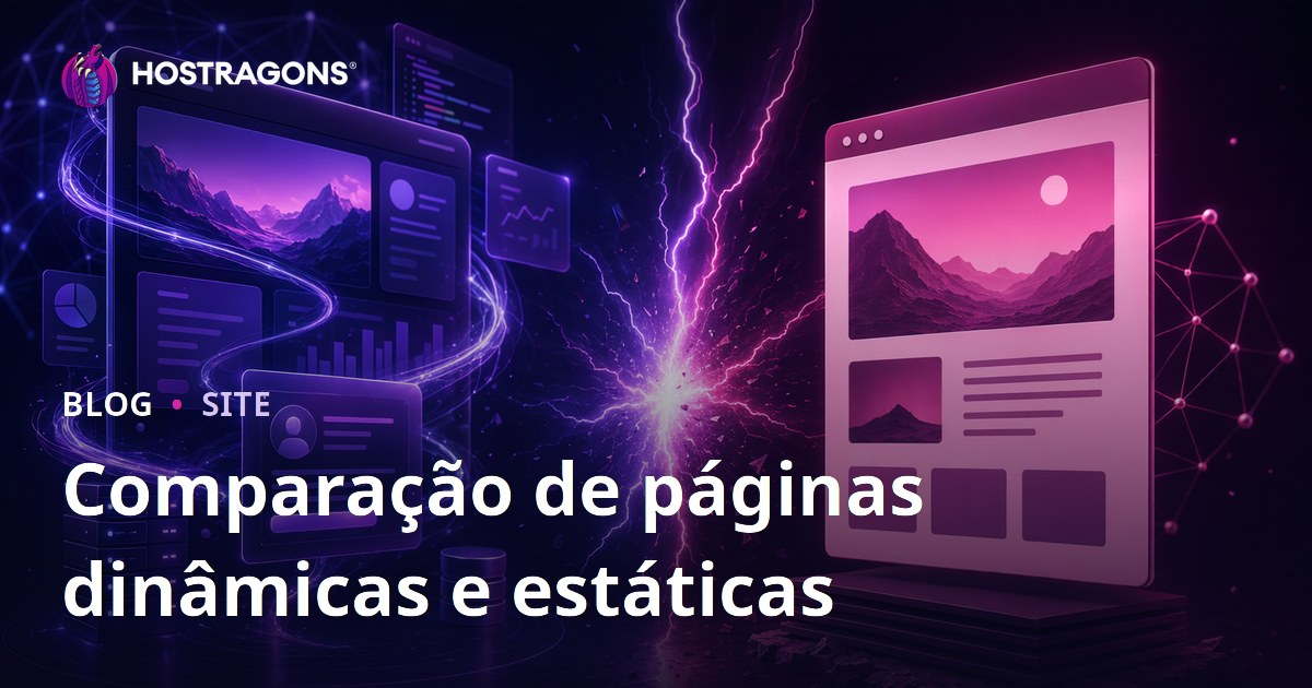 Comparação de páginas dinâmicas e estáticas