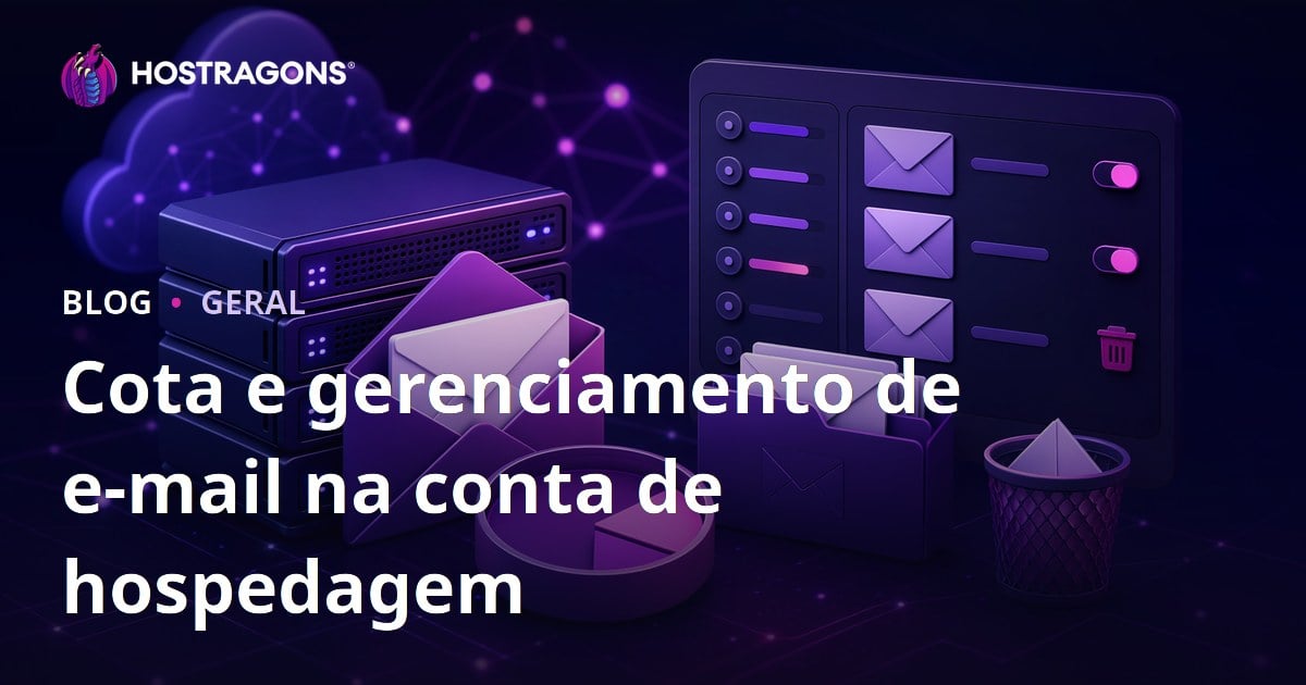 Cota e gerenciamento de e-mail na conta de hospedagem