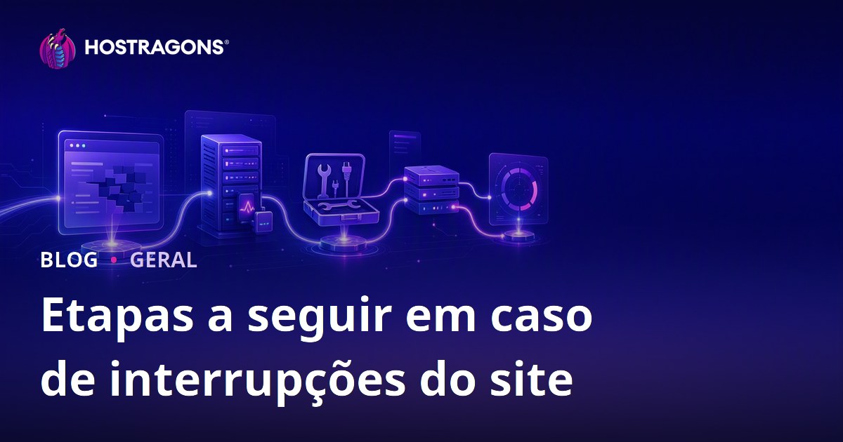 Etapas a seguir em caso de interrupções do site