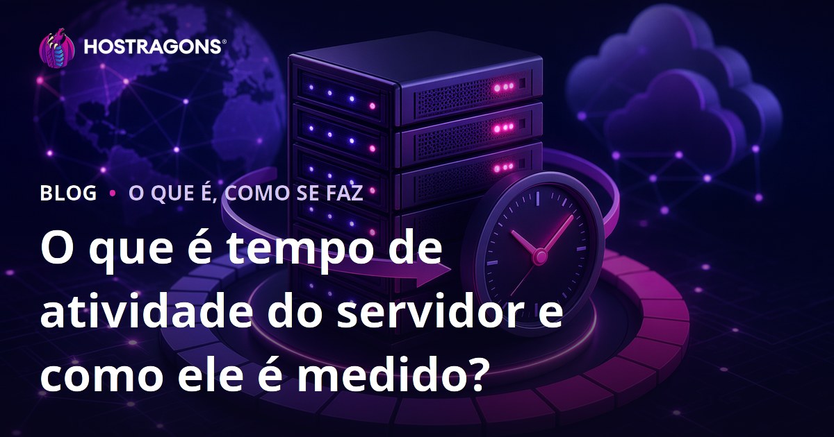 O que é tempo de atividade do servidor e como ele é medido?