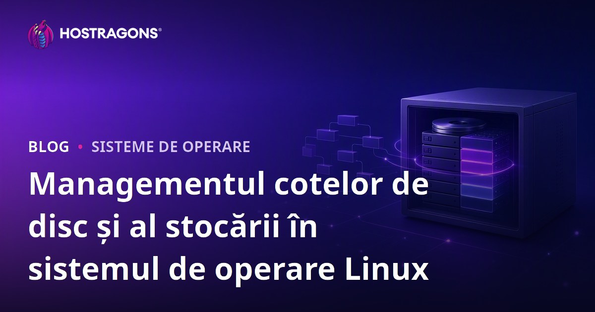 Managementul cotelor de disc și al stocării în sistemul de operare Linux