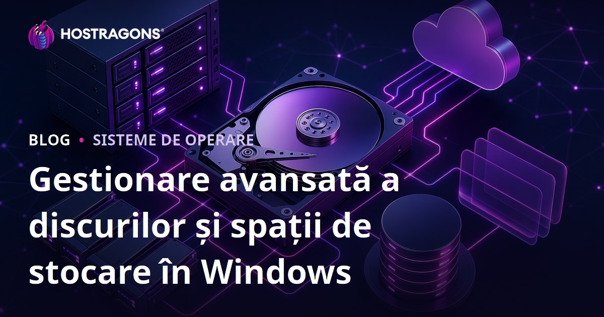 Gestionare avansată a discurilor și spații de stocare în Windows