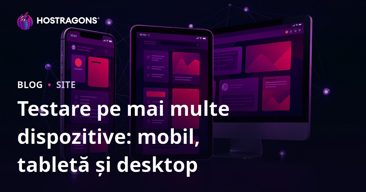 Testare pe mai multe dispozitive: mobil, tabletă și desktop
