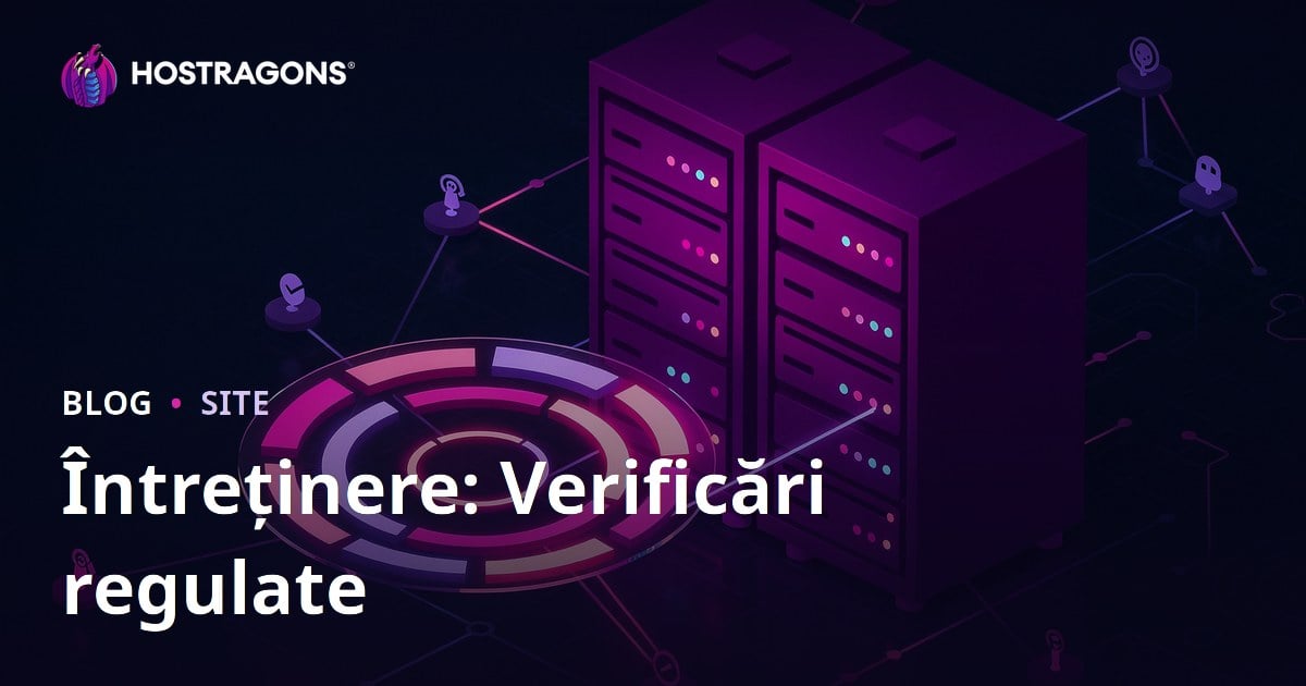 Întreținere: Verificări regulate
