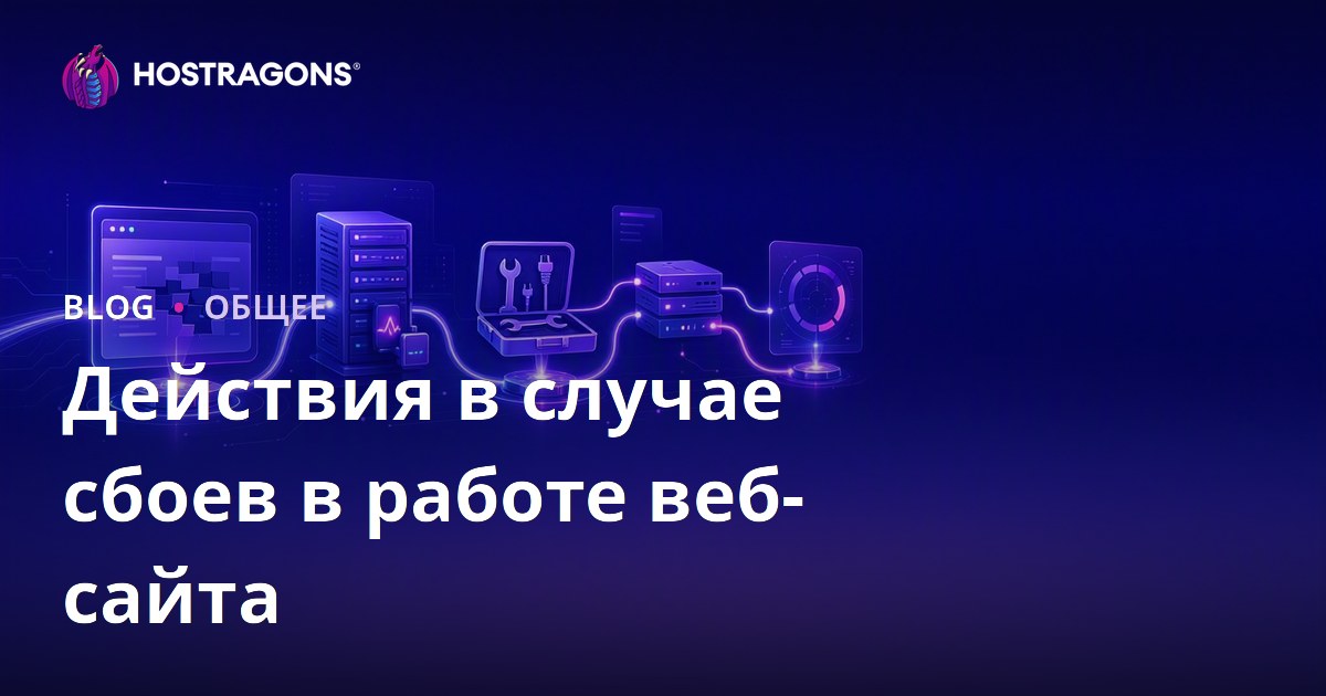Действия в случае сбоев в работе веб-сайта