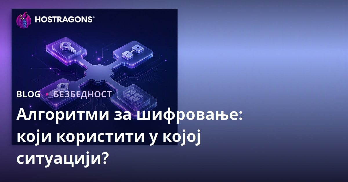 Алгоритми за шифровање: који користити у којој ситуацији?