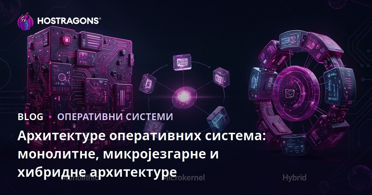 Архитектуре оперативних система: монолитне, микројезгарне и хибридне архитектуре