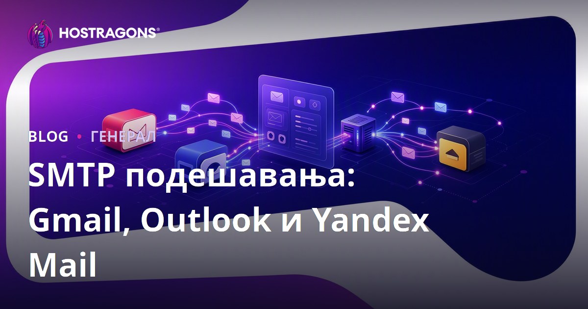 SMTP подешавања: Gmail, Outlook и Yandex Mail