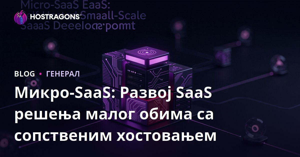 Микро-SaaS: Развој SaaS решења малог обима са сопственим хостовањем