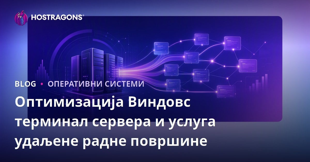 Оптимизација Виндовс терминал сервера и услуга удаљене радне површине