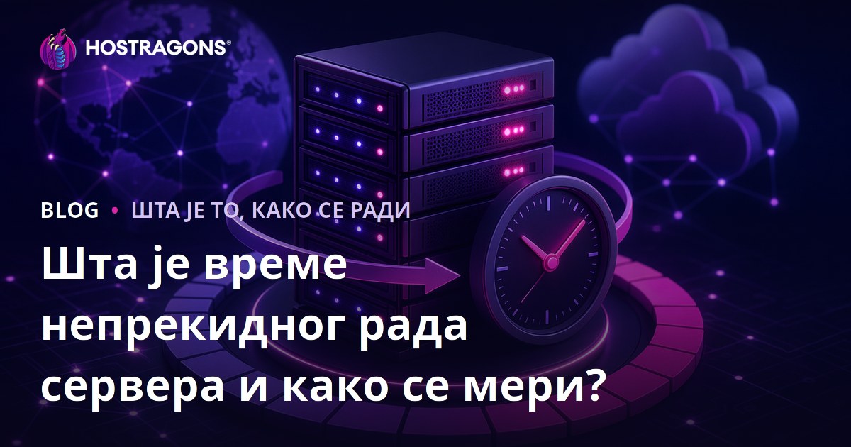 Шта је време непрекидног рада сервера и како се мери?