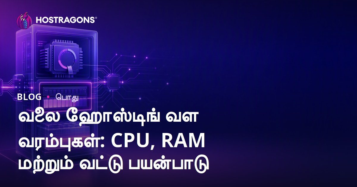 வலை ஹோஸ்டிங் வள வரம்புகள்: CPU, RAM மற்றும் வட்டு பயன்பாடு