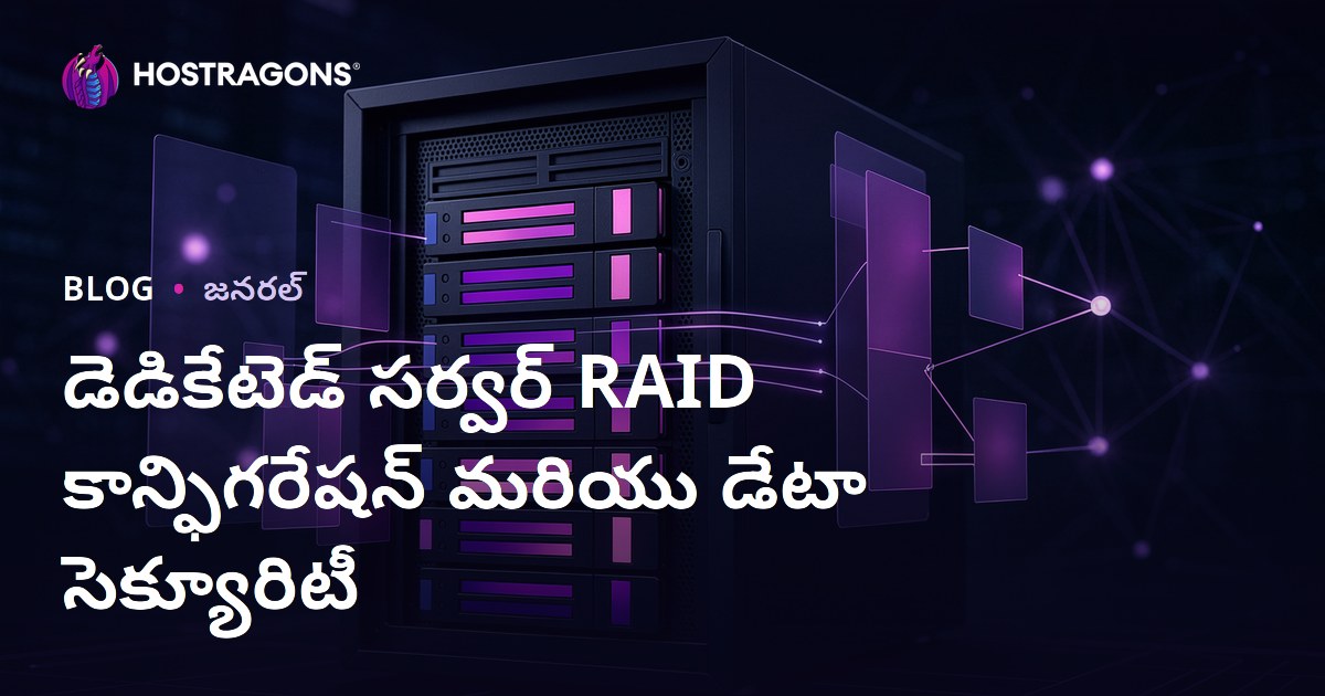 డెడికేటెడ్ సర్వర్ RAID కాన్ఫిగరేషన్ మరియు డేటా సెక్యూరిటీ