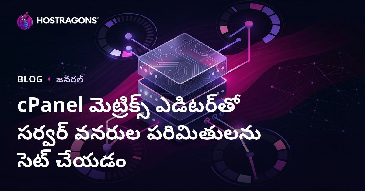 cPanel మెట్రిక్స్ ఎడిటర్‌తో సర్వర్ వనరుల పరిమితులను సెట్ చేయడం