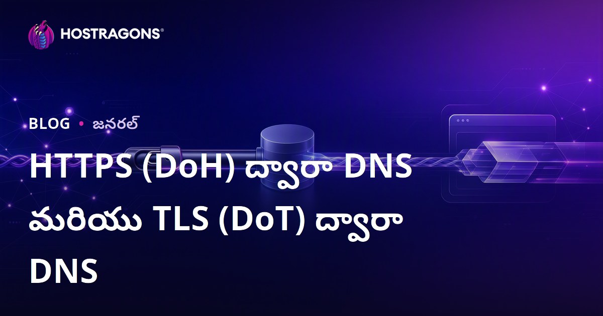 HTTPS (DoH) ద్వారా DNS మరియు TLS (DoT) ద్వారా DNS