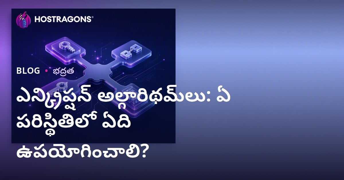 ఎన్క్రిప్షన్ అల్గారిథమ్‌లు: ఏ పరిస్థితిలో ఏది ఉపయోగించాలి?