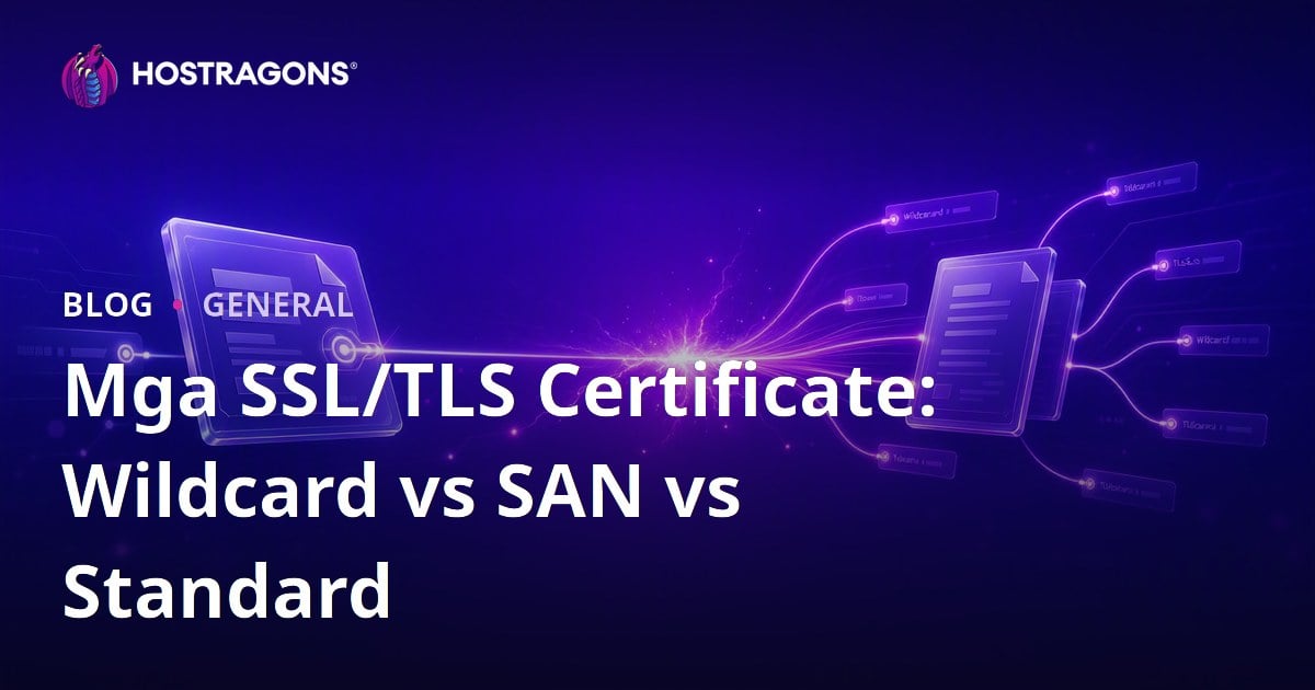 Mga SSL/TLS Certificate: Wildcard vs SAN vs Standard