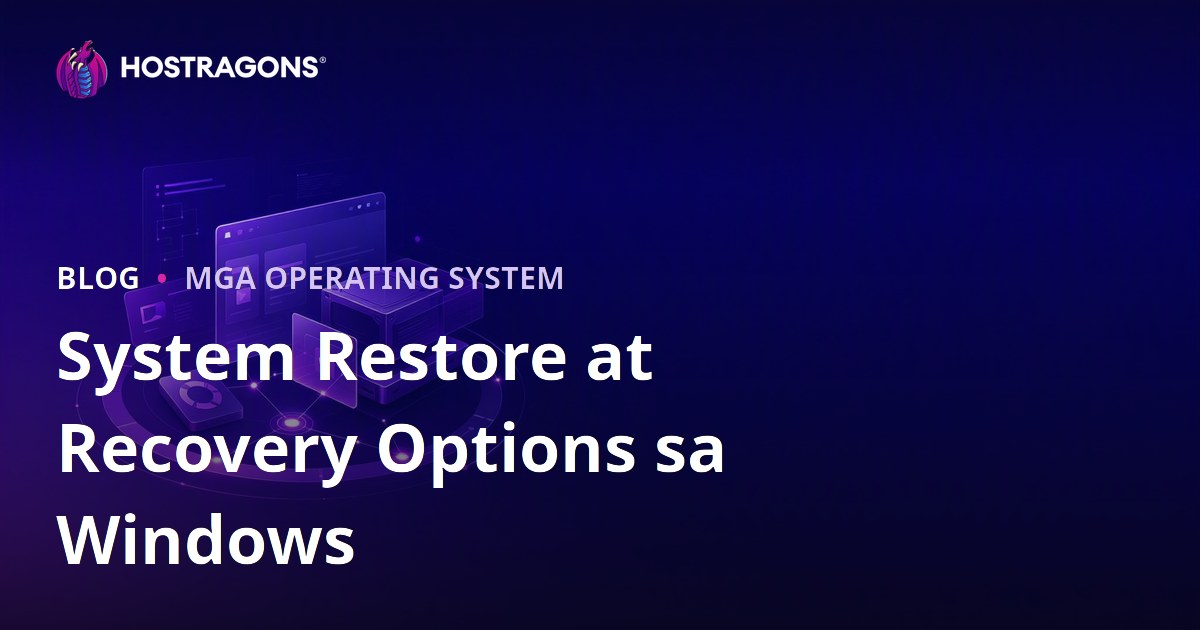 System Restore at Recovery Options sa Windows