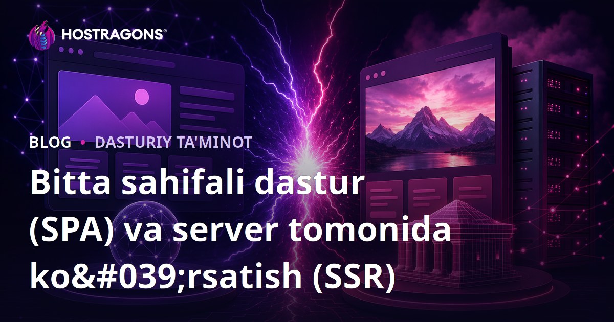 Bitta sahifali dastur (SPA) va server tomonida ko'rsatish (SSR)