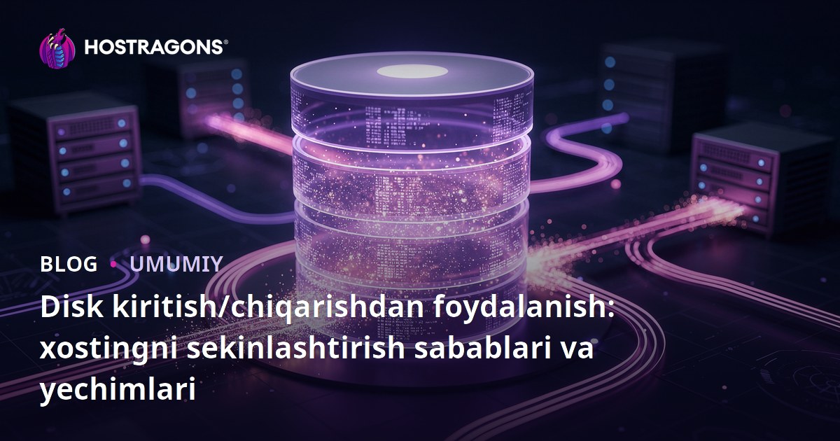 Disk kiritish/chiqarishdan foydalanish: xostingni sekinlashtirish sabablari va yechimlari