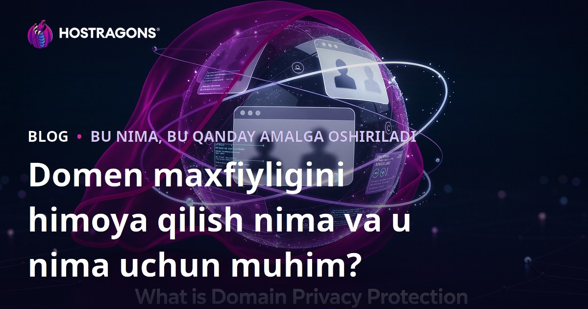 Domen maxfiyligini himoya qilish nima va u nima uchun muhim?