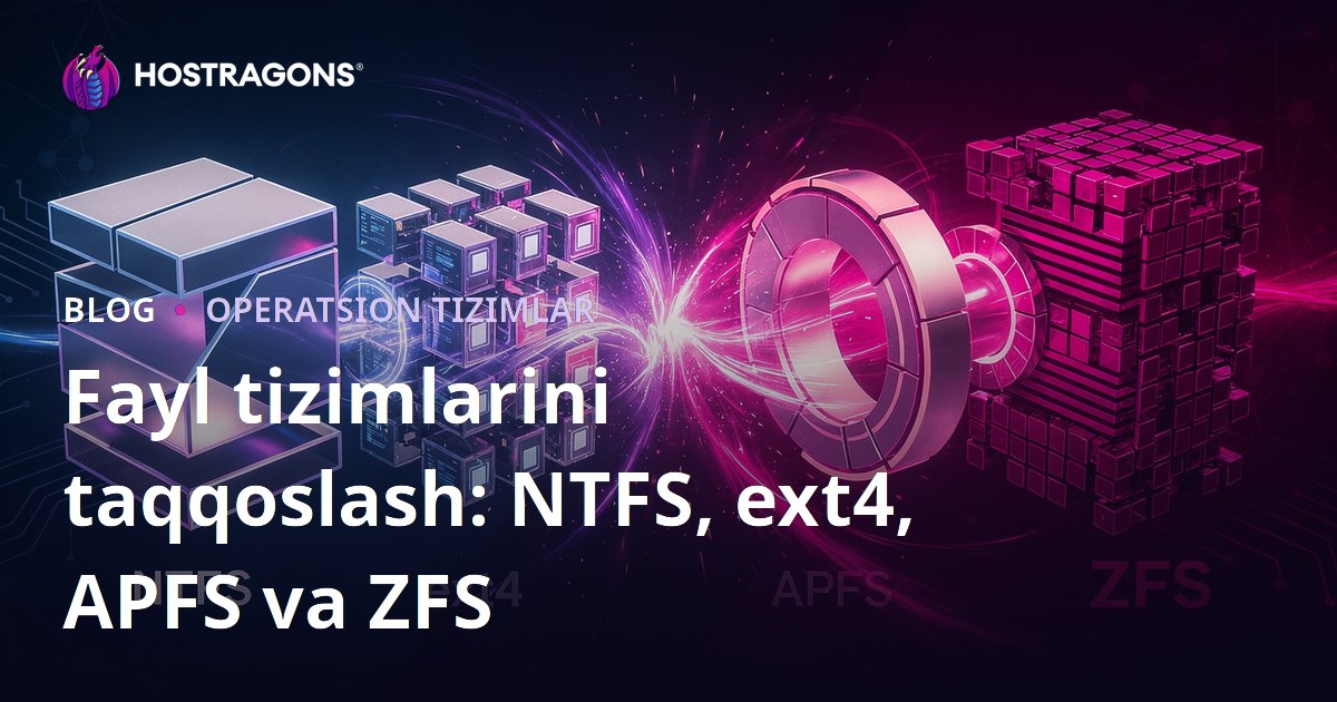 Fayl tizimlarini taqqoslash: NTFS, ext4, APFS va ZFS