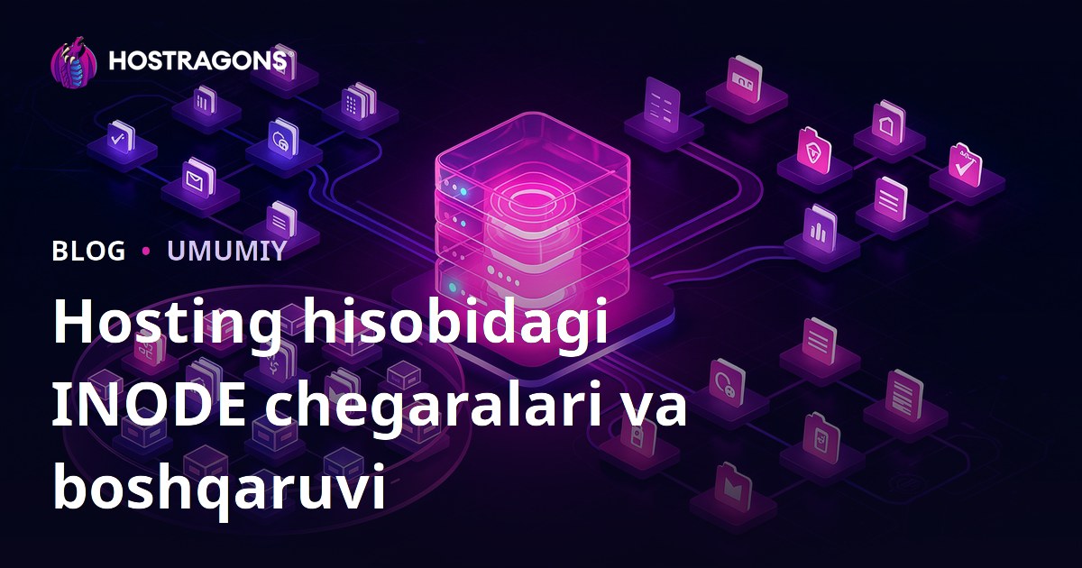 Hosting hisobidagi INODE chegaralari va boshqaruvi