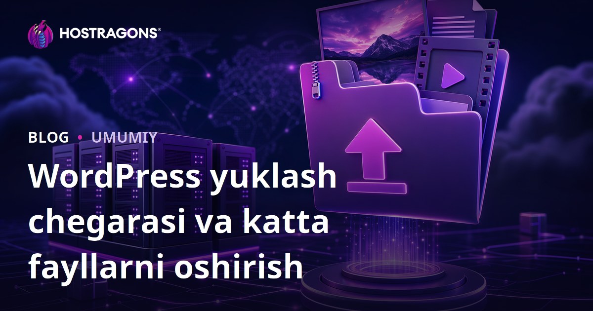 WordPress yuklash chegarasi va katta fayllarni oshirish