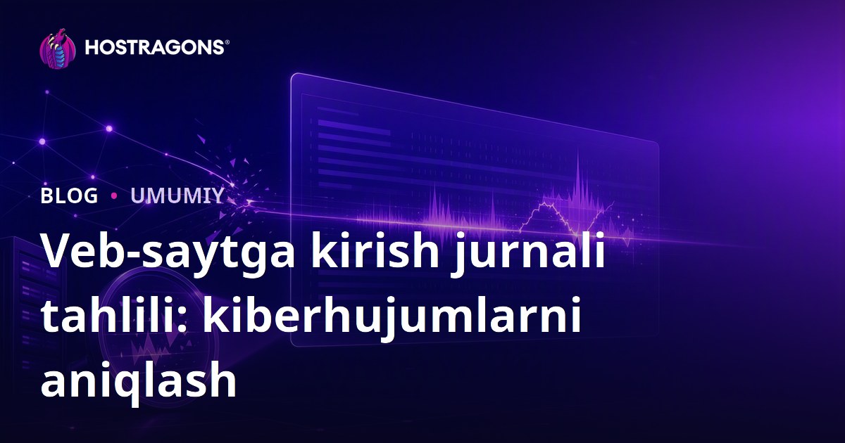 Veb-saytga kirish jurnali tahlili: kiberhujumlarni aniqlash