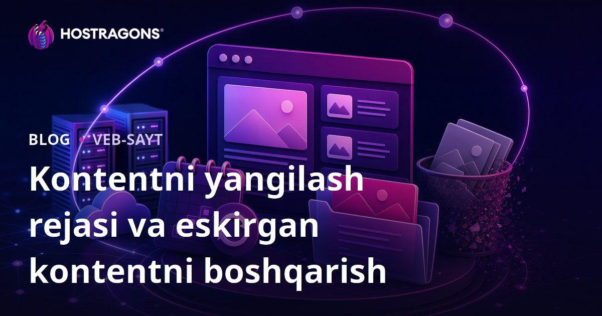 Kontentni yangilash rejasi va eskirgan kontentni boshqarish