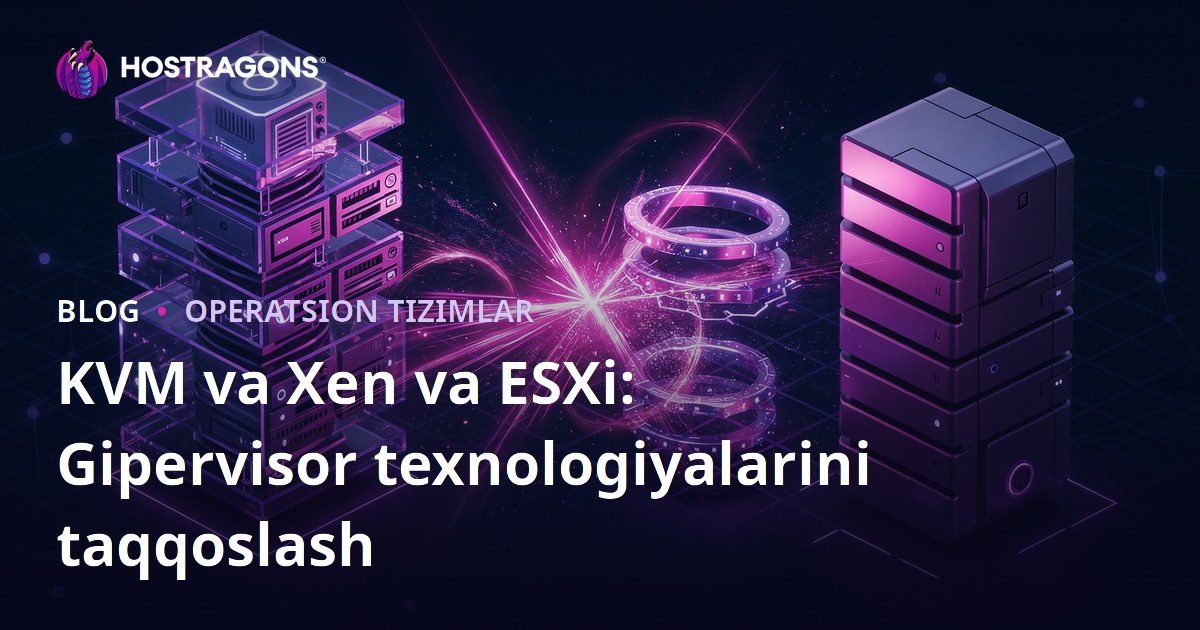KVM va Xen va ESXi: Gipervisor texnologiyalarini taqqoslash