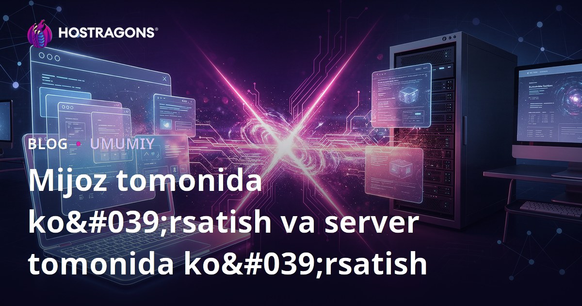 Mijoz tomonida ko'rsatish va server tomonida ko'rsatish