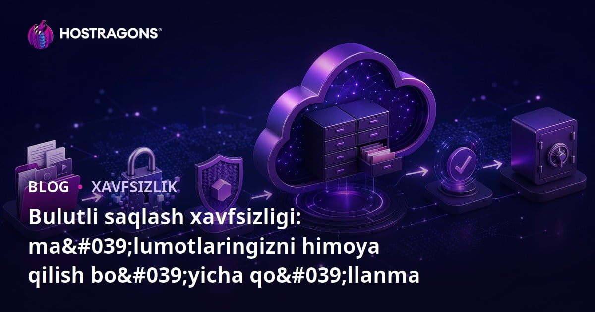 Bulutli saqlash xavfsizligi: ma'lumotlaringizni himoya qilish bo'yicha qo'llanma