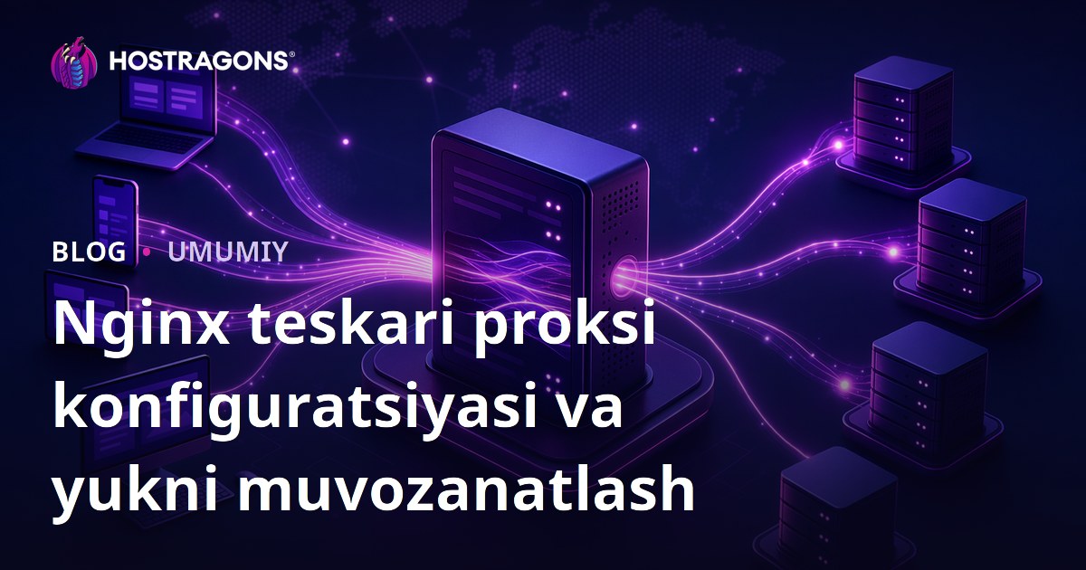 Nginx teskari proksi konfiguratsiyasi va yukni muvozanatlash