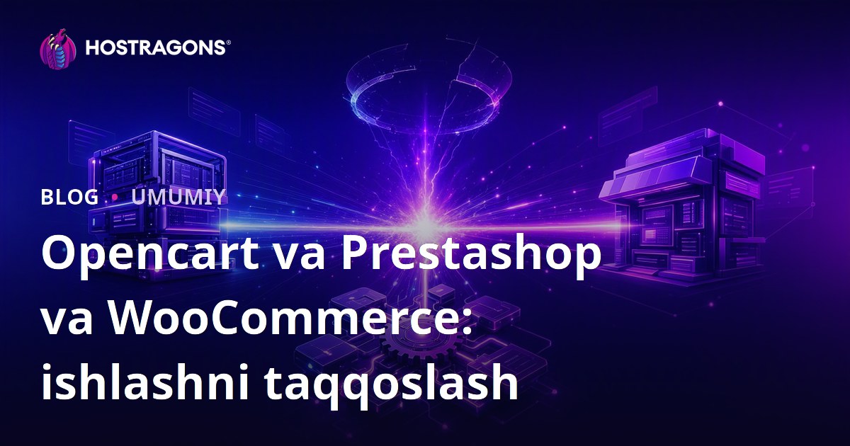 Opencart va Prestashop va WooCommerce: ishlashni taqqoslash