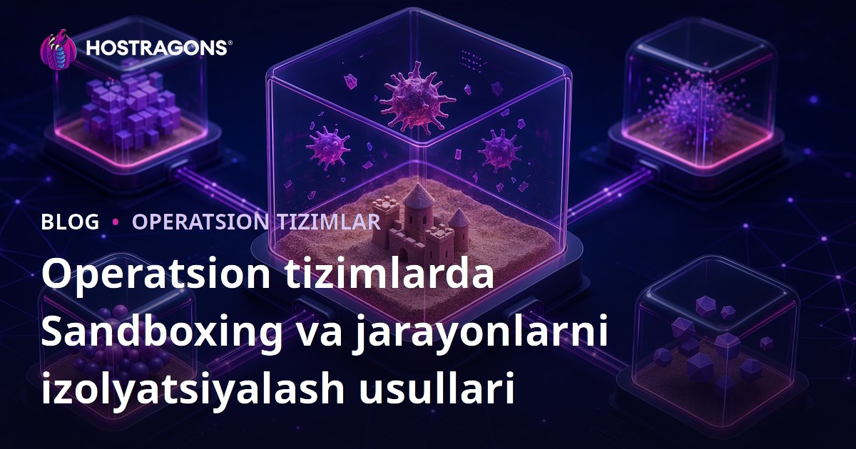 Operatsion tizimlarda Sandboxing va jarayonlarni izolyatsiyalash usullari