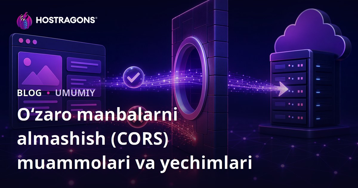 Oʻzaro manbalarni almashish (CORS) muammolari va yechimlari