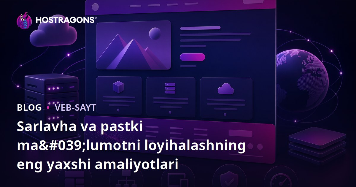 Sarlavha va pastki ma'lumotni loyihalashning eng yaxshi amaliyotlari