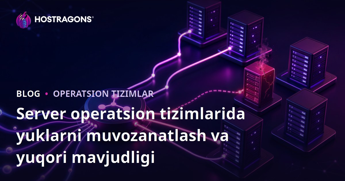 Server operatsion tizimlarida yuklarni muvozanatlash va yuqori mavjudligi