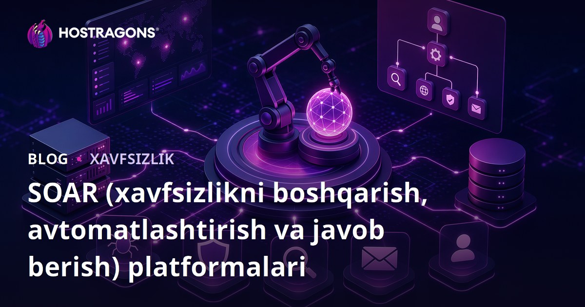 SOAR (xavfsizlikni boshqarish, avtomatlashtirish va javob berish) platformalari