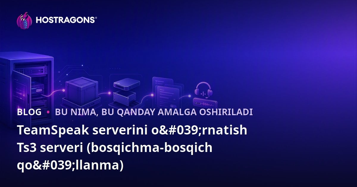 TeamSpeak serverini o'rnatish Ts3 serveri (bosqichma-bosqich qo'llanma)