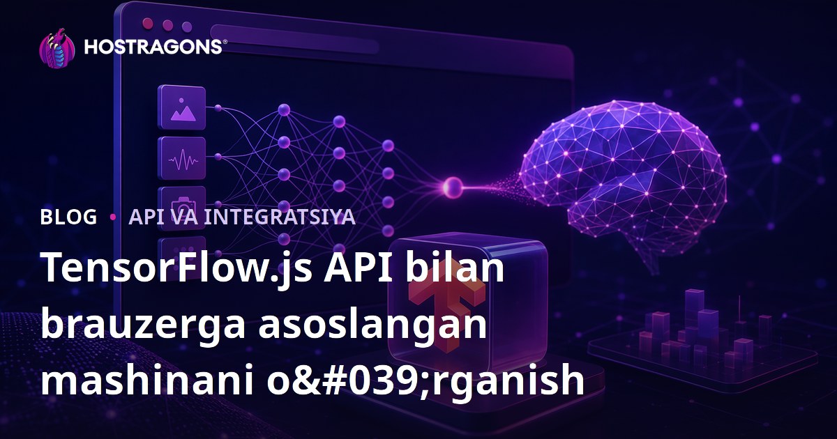 TensorFlow.js API bilan brauzerga asoslangan mashinani o'rganish