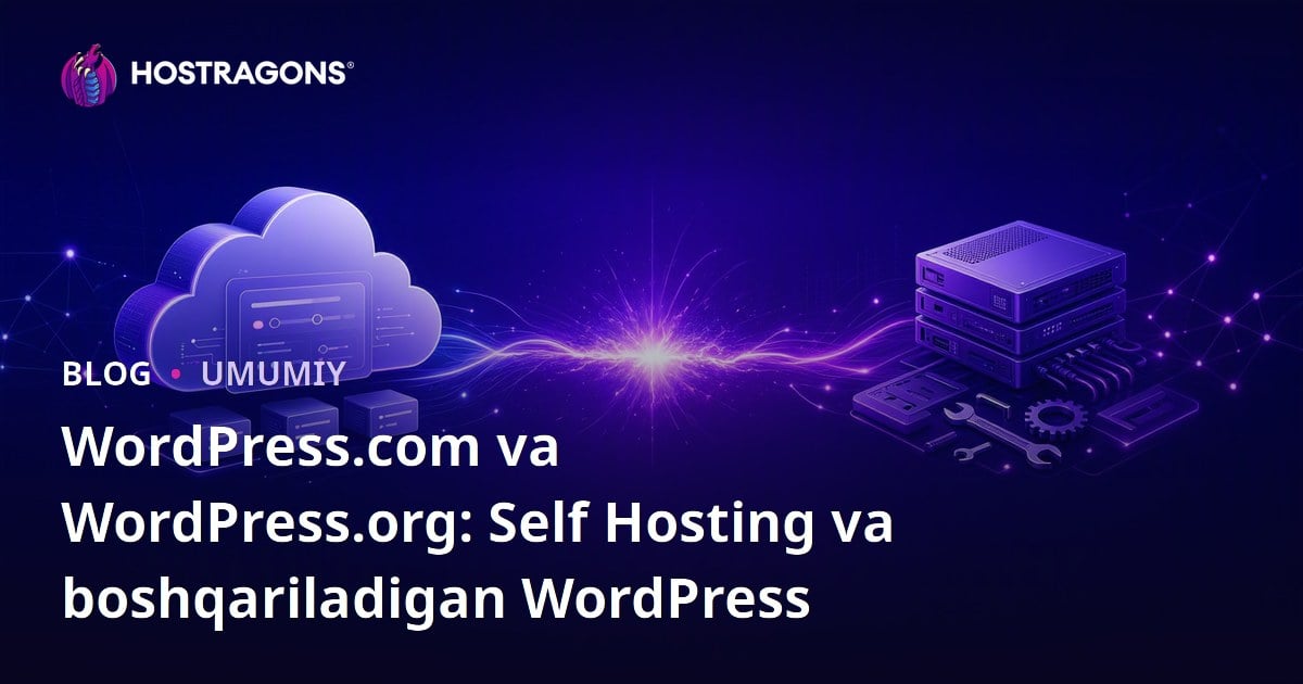 WordPress.com va WordPress.org: Self Hosting va boshqariladigan WordPress