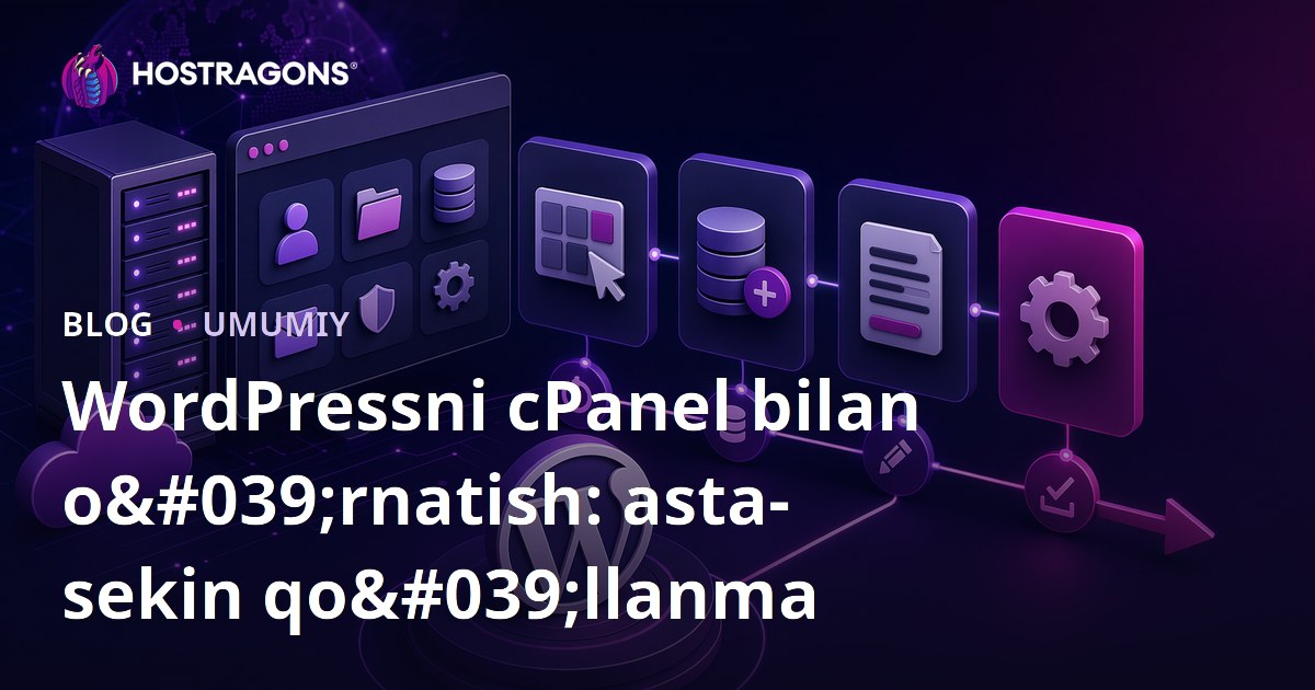 WordPressni cPanel bilan o'rnatish: asta-sekin qo'llanma