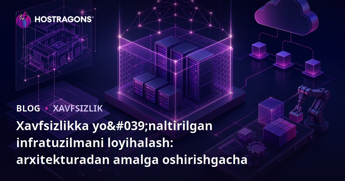 Xavfsizlikka yo'naltirilgan infratuzilmani loyihalash: arxitekturadan amalga oshirishgacha