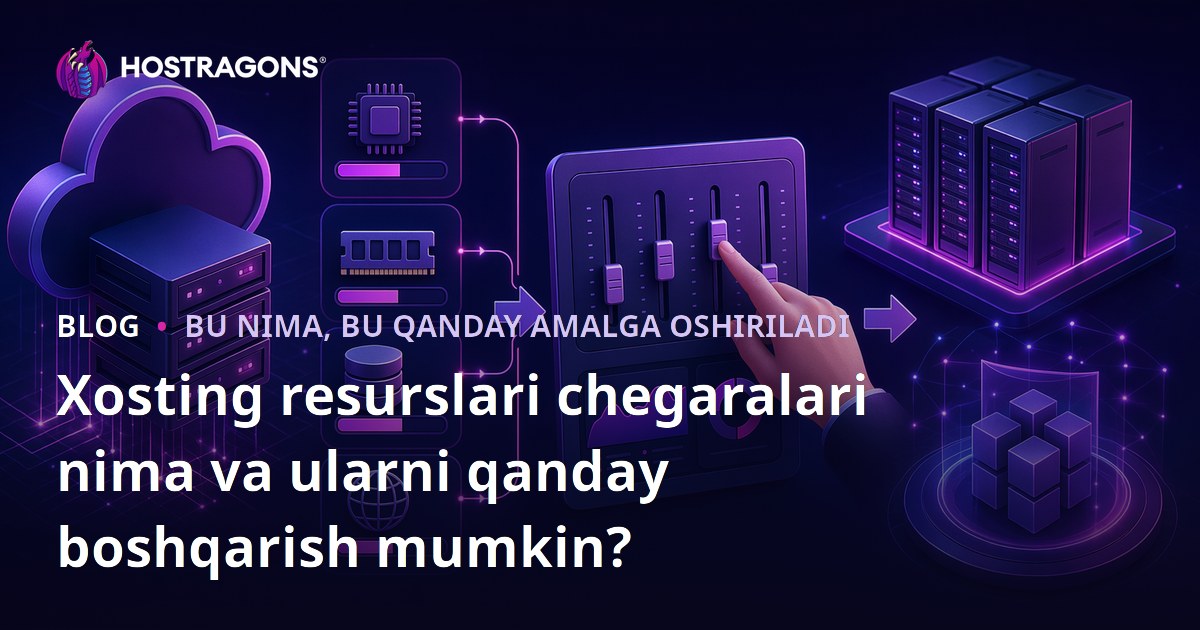 Xosting resurslari chegaralari nima va ularni qanday boshqarish mumkin?